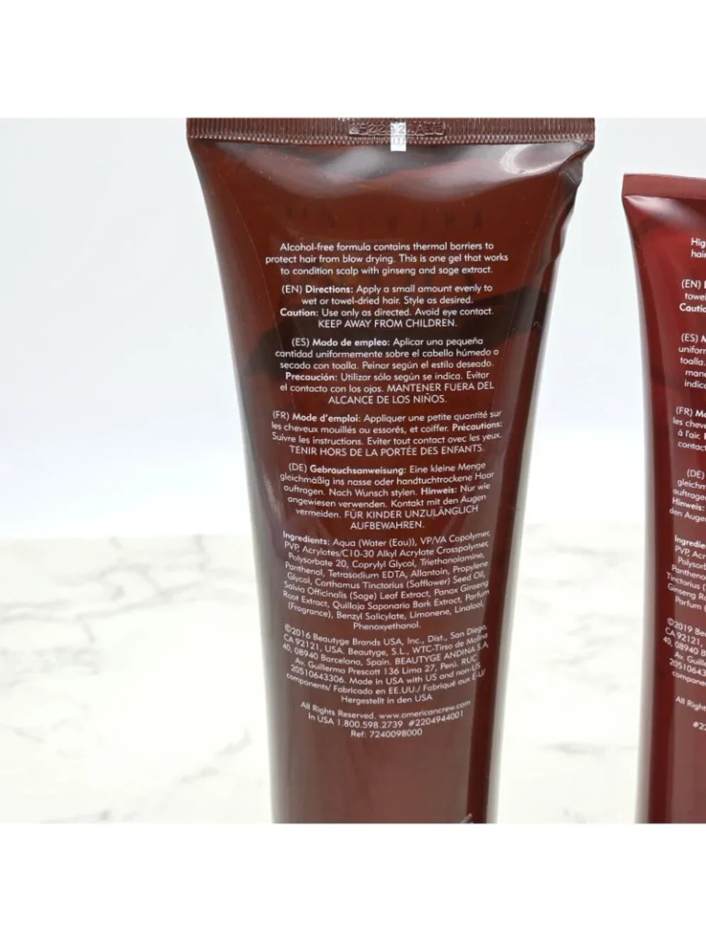 Lot of 2 American Crew Light and Firm Hold Styling Gel 13.1 oz and 8.4 oz NEW